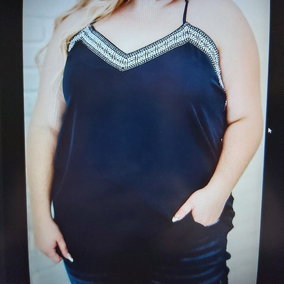 066. Blue White Plus Size Bermuda Sun Tank  Size 4X - Picture 6 of 16